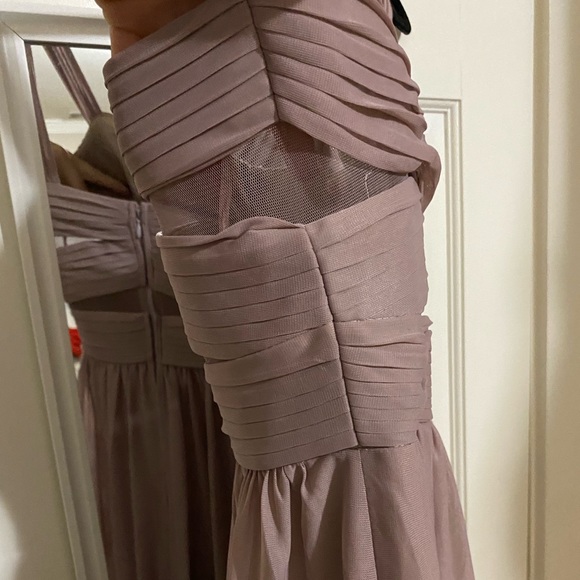 Never worn/NWT Birdy grey mauve bridesmaid/wedding guest dress with mesh cutouts - Picture 5 of 5